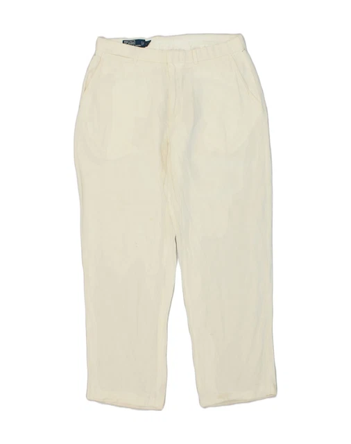 POLO RALPH LAUREN Mens Tapered Chino Trousers W34 L32  White Linen NA02