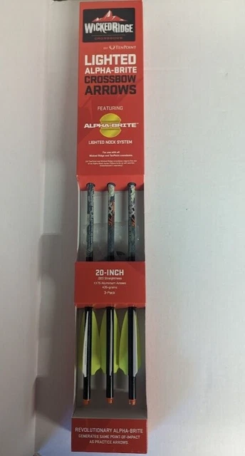 1- 3pk. TenPoint/Wicked Ridge Lighted Alpha-Brite XX75 Crossbow Arrows/Bolts