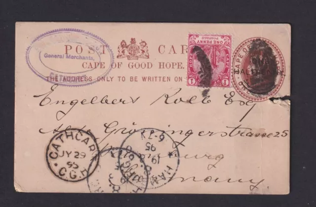 CAPE: 1895 - 1/2 P. Overprint Whole Thing with Posting from CATHCART (22111477)