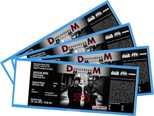 2 x 2 Depeche Mode - Super Plätze & tolle Sicht 30B - Frankfurt 29. Juni 2023