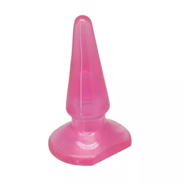 Plug dildo tappo anale dilatatore sfintere in PVC rosa scivoloso