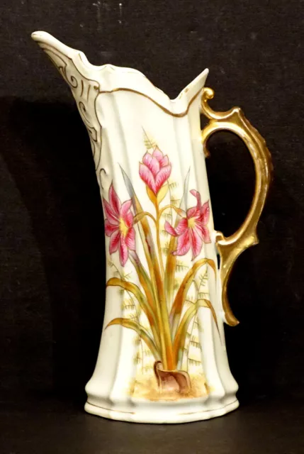 1890's ANTIQUE Hand Painted VICTORIA CARLSBAD AUSTRIA Porcelain ART NOUVEAU Ewer