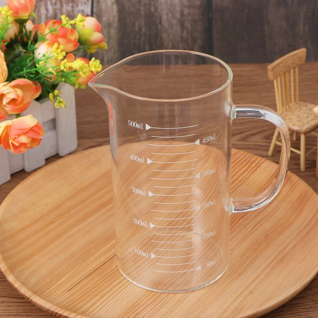 Tazza in vetro graduato 500 ml misurino spento per liquidi