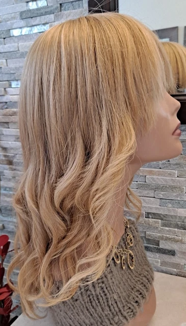 Noa Custom Wig Human straight Hair Light Blonde sheitel L cap long moveable bang Noa Custom Wig Human straight Hair Light Blonde sheitel L cap long moveable bang