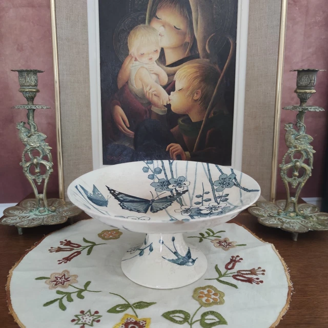 Paire de compotiers, faïence Longwy, modèle été - Acolytes Antique