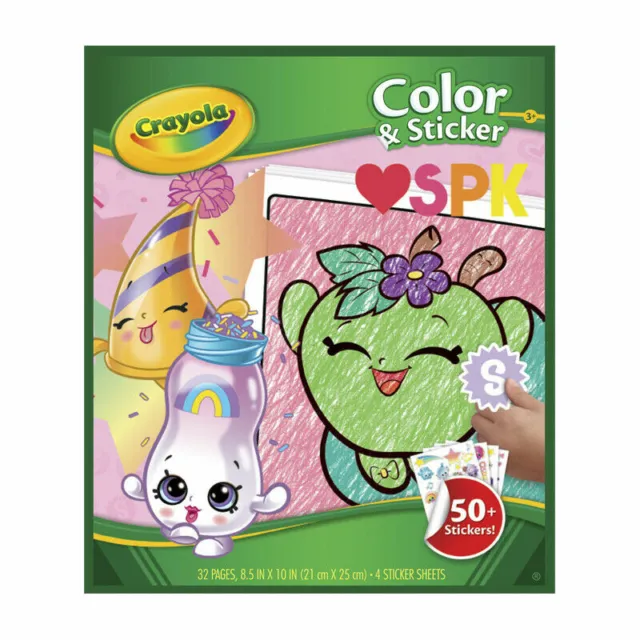 Crayola Color & Sticker Book Shopkins 32 Pages 50+ Stickers Free Post 2