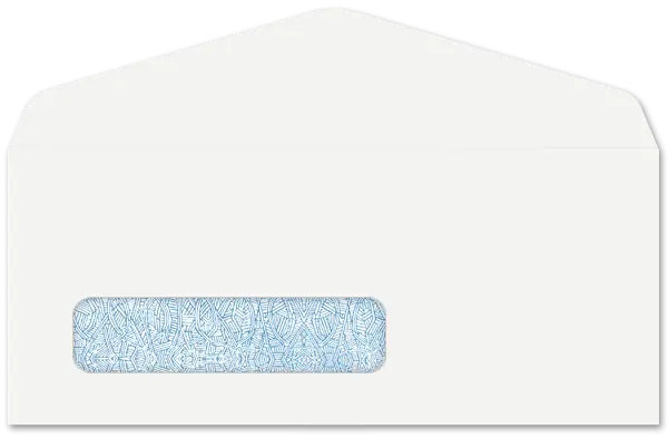 Wesco 8 5/8 (3 5/8 x 8 5/8) 24# Window Envelopes with Inside Security Tint - 500