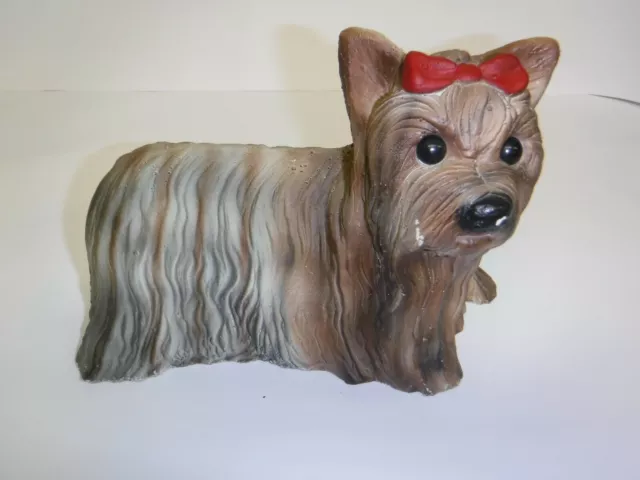 Yorkshire Terrier Yorkie Dog Red Bow Hand Painted