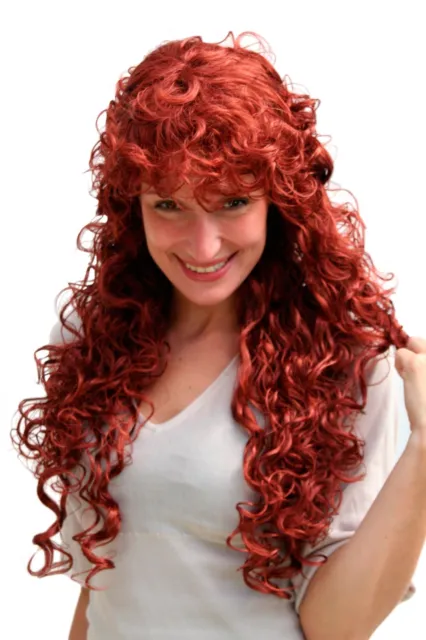 Damenperücke rot lang gelocktes Haar Perücke mit Locken ca. 65 cm Wig 9229-350