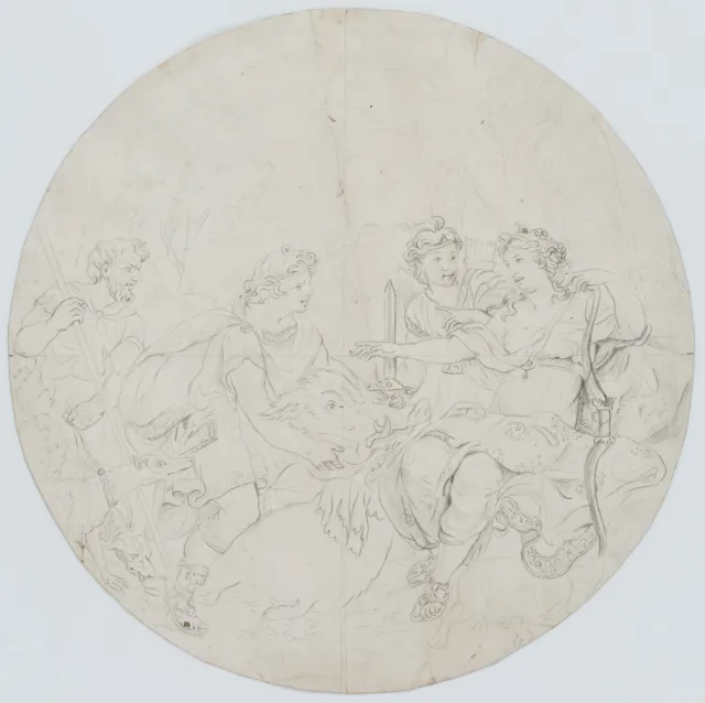 Mythologische Darstellung: Diana, um 1760, Bleistift Unbekannt (18.Jhd)