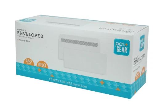 Envelopes White Letter Mailing Shipping, 4.125" x 9.5", 150 Count mail document