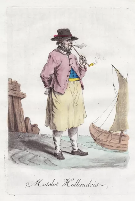 Holland Seemann Nederland sailor costume Trachten Kupferstich engraving 1780