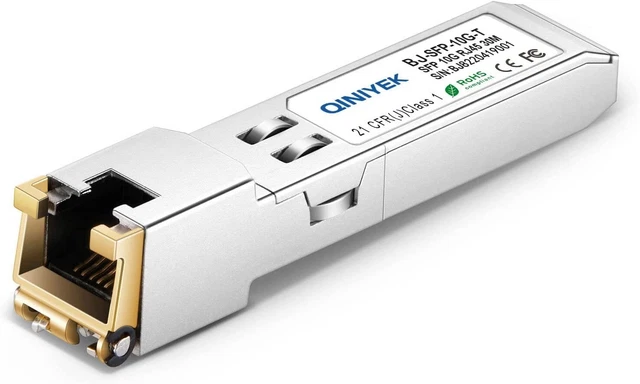 QINIYEK Ricetrasmettitore 10GBase-T SFP+,ricetrasmettitore in Rame 10G SFP+ RJ45