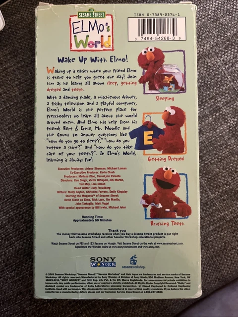 ELMOS WORLD WAKE Up With Elmo VHS Seasame Street 2002 Pre School Kids ...