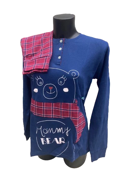 PIGIAMA NATALE FAMILY Caldo Cotone Irge Tartan Babbo Natale Renna