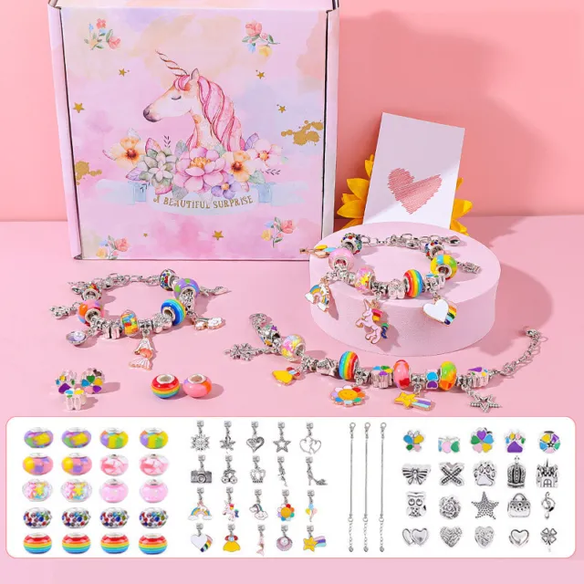 63X Bracelet Making Kit for Girls Gift DIY Charm Bracelet Kit