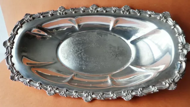 Antique  American Silver on Copper  Oval Tray by HARTFORD STERLING COMPANY Phila