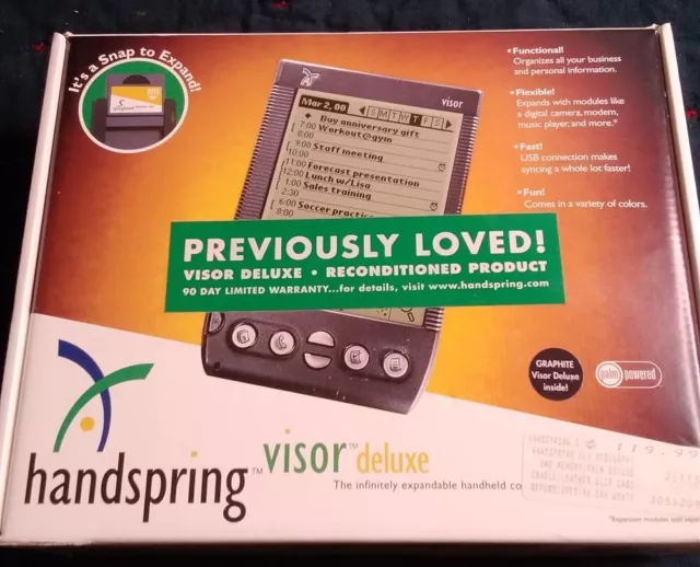 Vintage Handspring Visor Deluxe 8MB PDA with Original Box WORKS