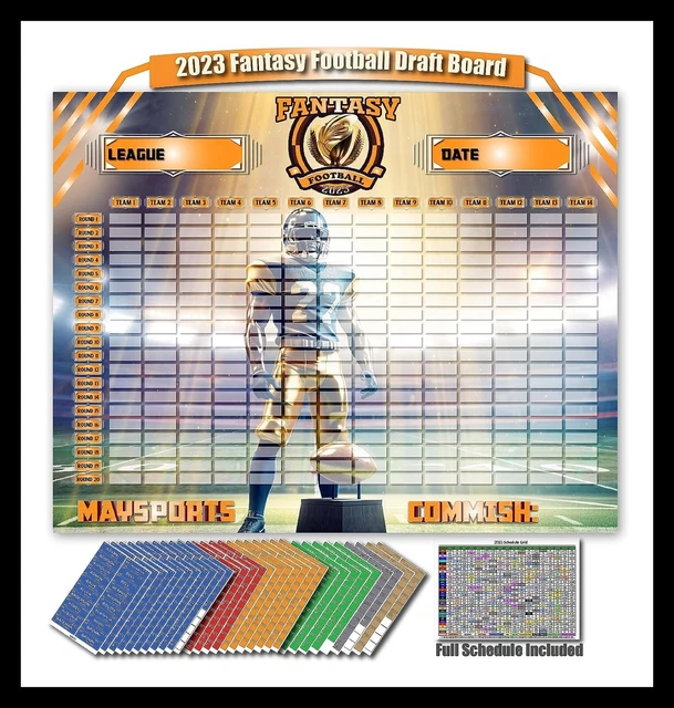 EXTRA LARGE FANTASY Football Draft Board 20232024 Kit 5.3Ft X 4.1Ft