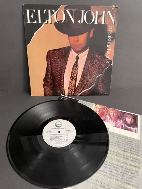 Elton John Breaking Hearts EE. UU. 1984 LP GEFFEN RECORDS GHS 24031 EX