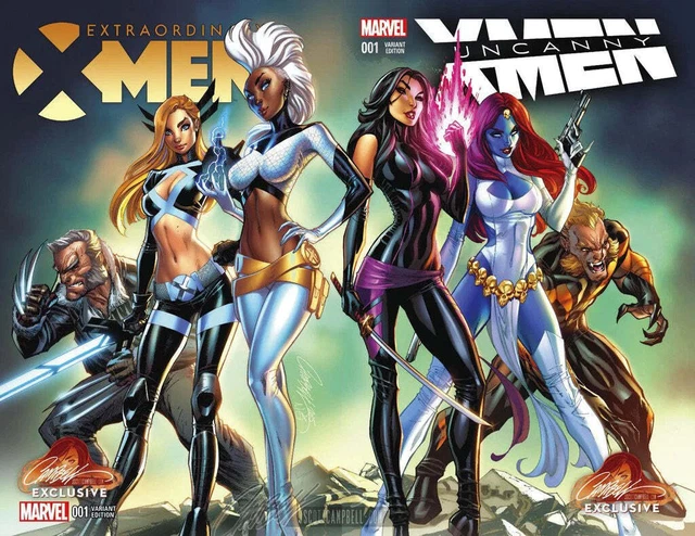Extraordinary + Uncanny X-Men #1 J. Scott Campbell Connecting EXCLUSIVE COLOR NM