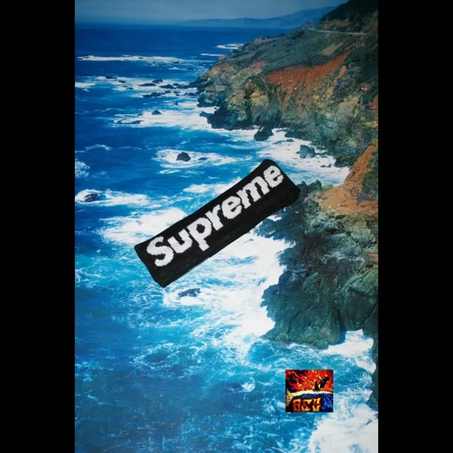 Bandeau Supreme x New Era logo boîte noire avec étiquette 2
