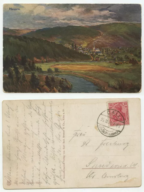 09612 - Hausen, Eifel - Künstlerpostkarte -Stempel Call Kr. Schlaiden 25.11.1915