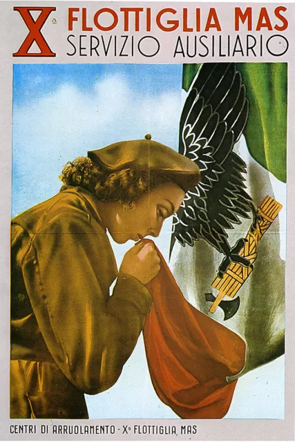 Servizio Ausiliario Vintage Italian World War Two WW2 Military Propaganda Poster