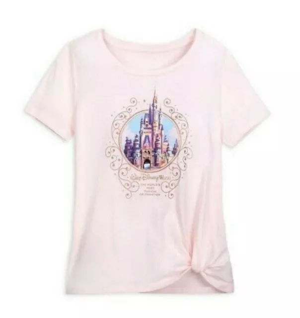 Walt Disney World 50th Anniversary Cinderella Castle T-Shirt Pink - M - BNWT