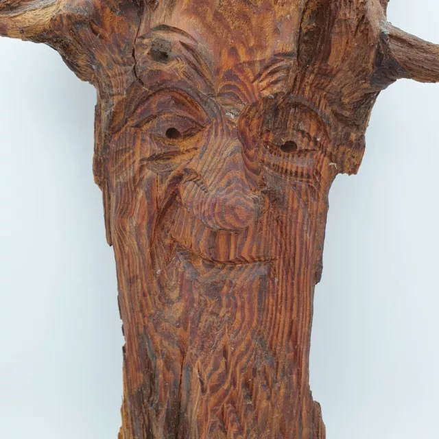 Signed Anton Fischer Carved Face Tree Art Germany Jan 1978 Hanging Wall Folk Art 2