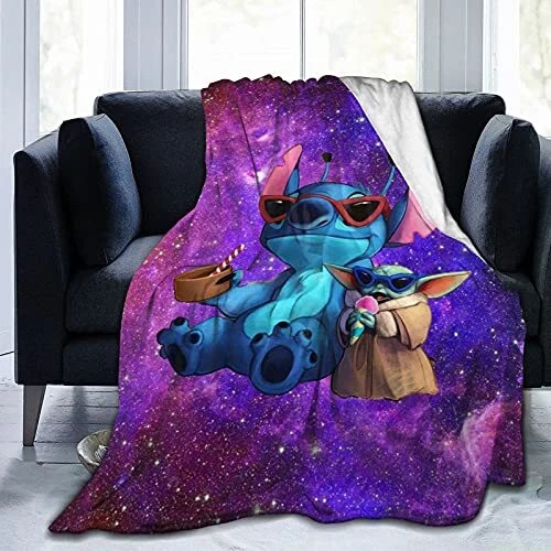 Pillow Cartoon Blanket Ultra-soft Micro Fleece Blanket Soft and Warm Digitally
