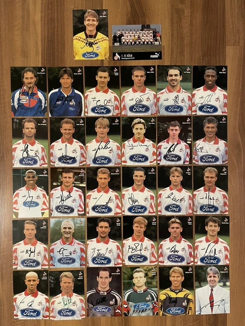 1.FC KÖLN AUTOGRAMMKARTEN Satz Saison 1996/97 31 Stück