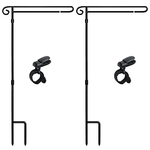 Garden Flag Stand Holder Easy to Install Strong and Sturdy wrought iron Pole 2