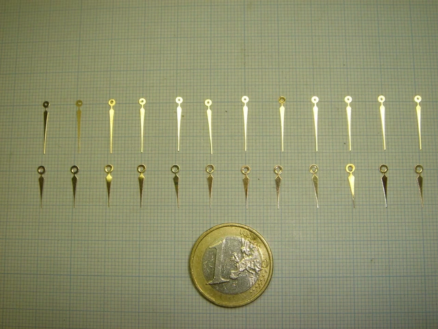 Lot De 24 Aiguilles H&M Dorées Pour Montres - Neuf, Qualité Suisse, Modèle Régate
