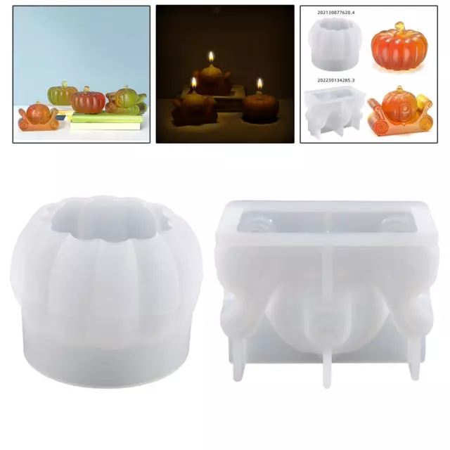 Stampo per candele in silicone con zucca 3D, creazione di candele in cera