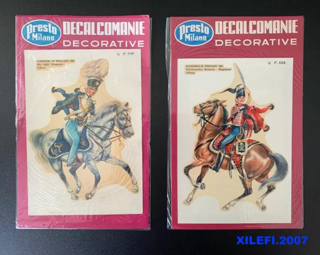 Cavalieri Guerrieri Decalcomanie Decorative Vintage 70 Presto Mi Lotto 2 Pezzi