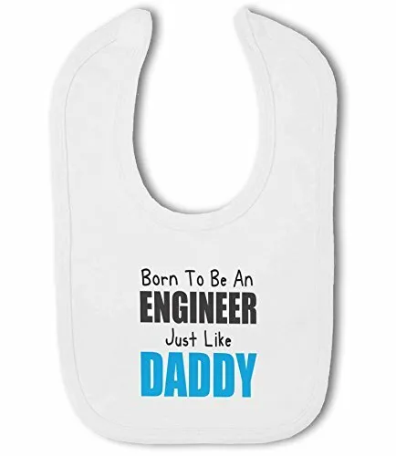 Born to be an Engineer like Daddy / Mummy pink/blue - Baby Bib by BWW Print Ltd