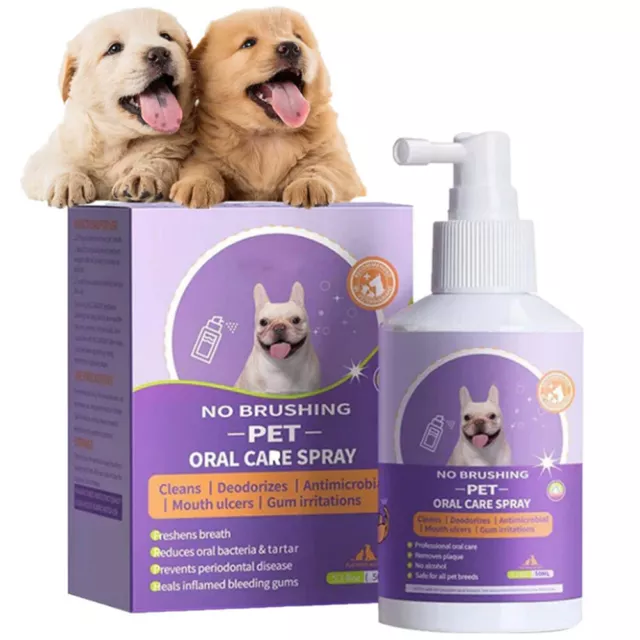 2023 Nuevo spray de limpieza dental para perros y gatos, spray oral para mascotas dientes limpios 50 ml
