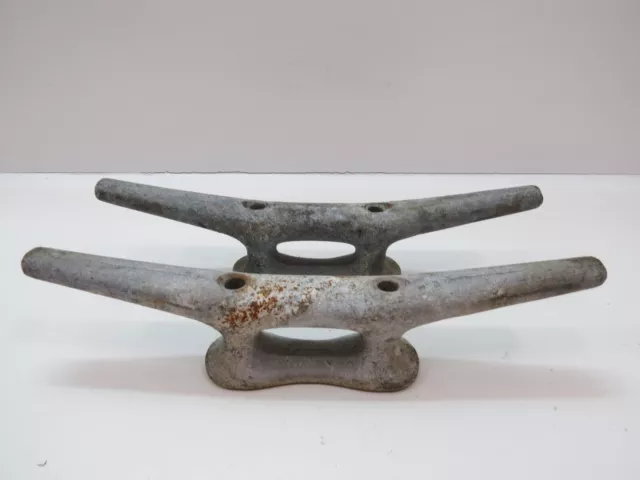 Pair 12 inch Wilcox Crittenden Cast Iron Boat Dock Cleats Door Handles (D4C614B)