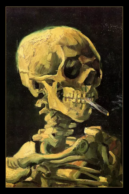 Vincent Van Gogh Skull Of A Skeleton With Burning Cigarette Poster 24x36