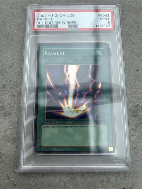 Yu-GI-Oh! - PSA 9 1st Edition LOB-E042 Raigeki - Europe Print Mint Low Pop