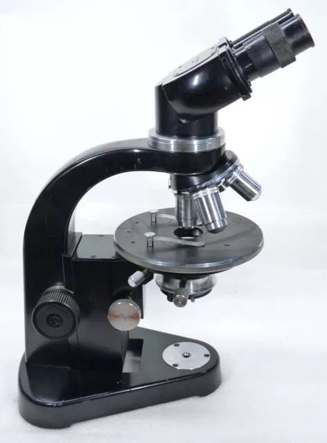 Bino Labor Arzt Kurs Routine Mikroskop Leitz SM mit Drehtisch * Vergr. 26-750x