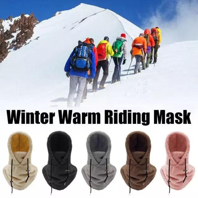 Hood Scarf Winter Ski Face Neck Mask Warmer Hood Hat Thermal Fleece✨b X2G5 2