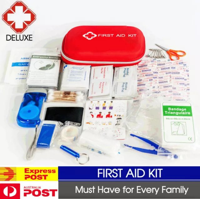 190 Pieces First Aid Kit- Emergency Kits Medical Survival Bag for Family Camping