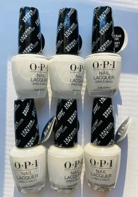 6 OPI Nail Lacquer RYDELL FOREVER White Cream Polish Leather Finish Grease