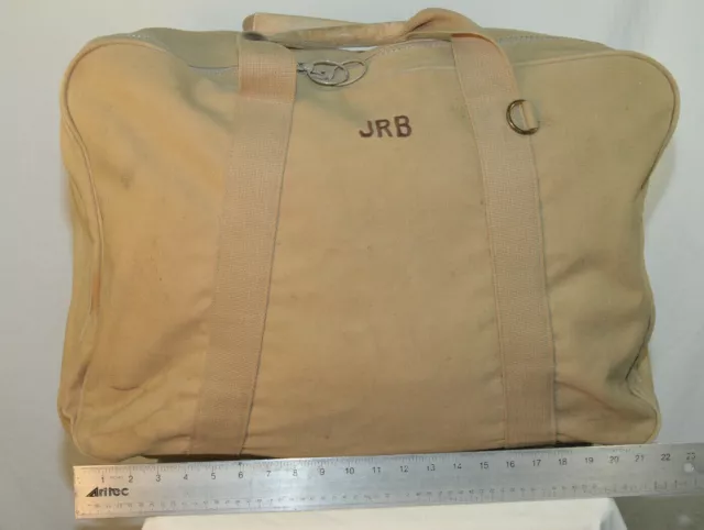Vintage 22 Inch Lands End Square Rigger Soft Sided Canvas Suitcase Tan Made USA