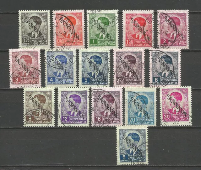 Deutsches Reich Besetzung 1941 Serbien Mi 1-15 BPP Krischke stempel falsh