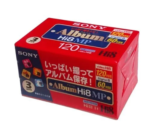 SONY 8mm video cassette 120 minutes Hi8MP type 3 roll pack 3P6-120HMPL Japan