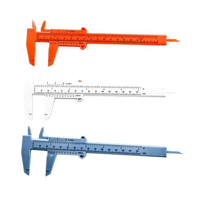 Vernier Scale Ruler 150MM PLASTIC RULE Scale Vernier Caliper Measuring Student Mini Tool ...