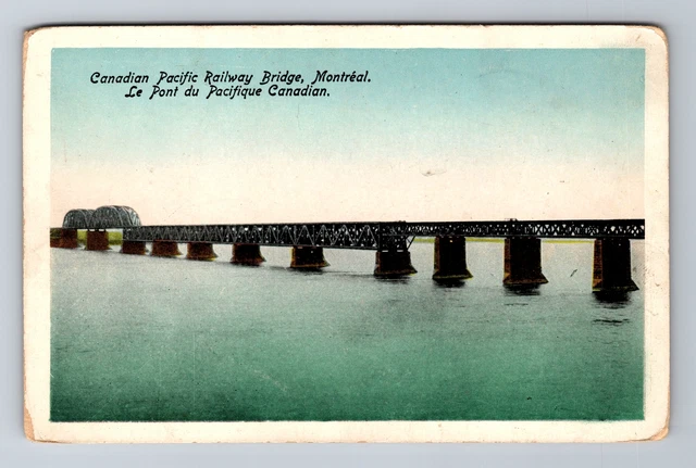 Montreal-Quebec, Canadian Pacific Railway Bridge, Antique Vintage Postcard